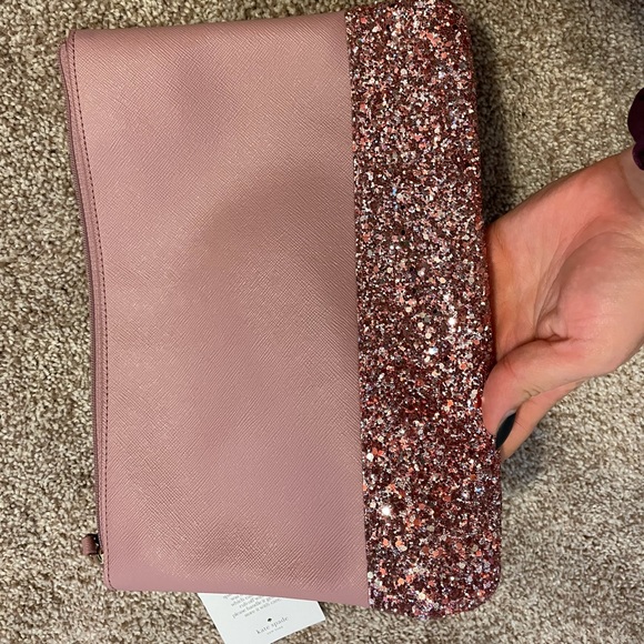 Kate spade pink sparkly leather feel clutch bag - Picture 4 of 4